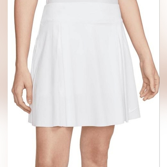 Nike Women’s Dri-FIT Club Long White Golf Pleated Skort Size Large - Picture 1 of 12